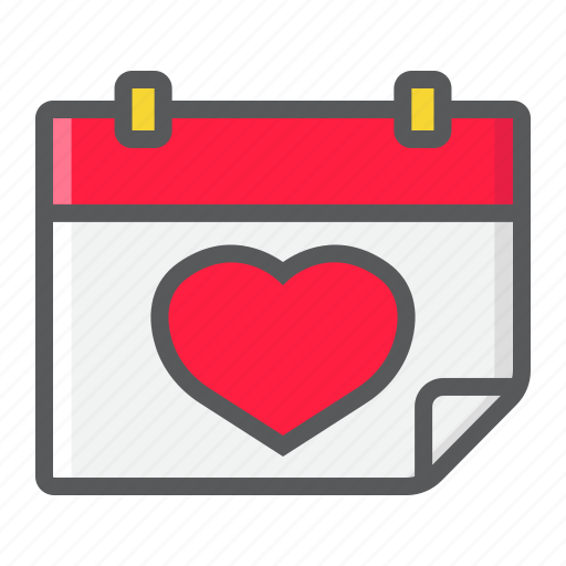 Calendar, date, heart, holiday, love, romantic, valentine icon - Download on Iconfinder
