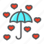 happy, heart, holiday, love, romantic, umbrella, valentine 