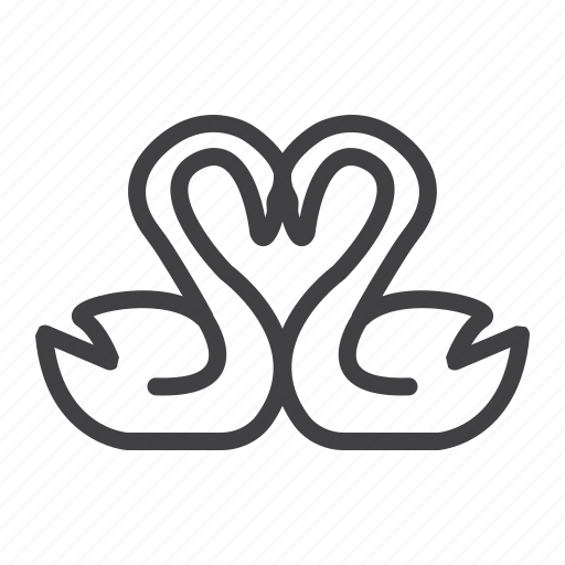 Heart, holiday, love, romantic, shape, swans, valentine icon - Download on Iconfinder