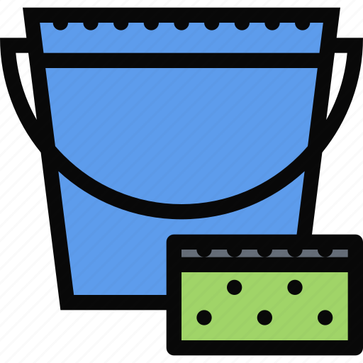 Bucket, cleaning, maid, profession, service, sponge, work icon - Download on Iconfinder