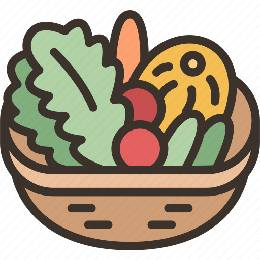 Harvest, vegetable, organic, food, basket icon - Download on Iconfinder