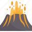 volcano, eruption, explosion, disaster, mountain 