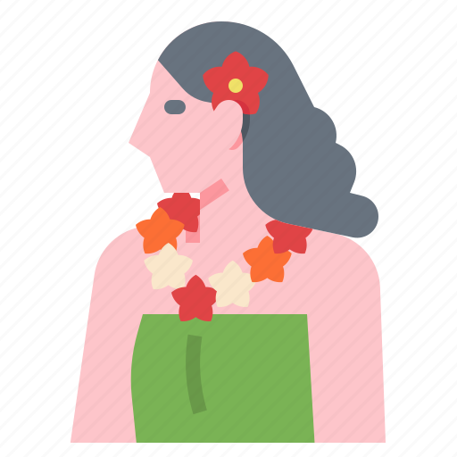 Flower, girl, hawaii, people, woman icon - Download on Iconfinder