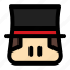 avatar, boy, face, top hat 