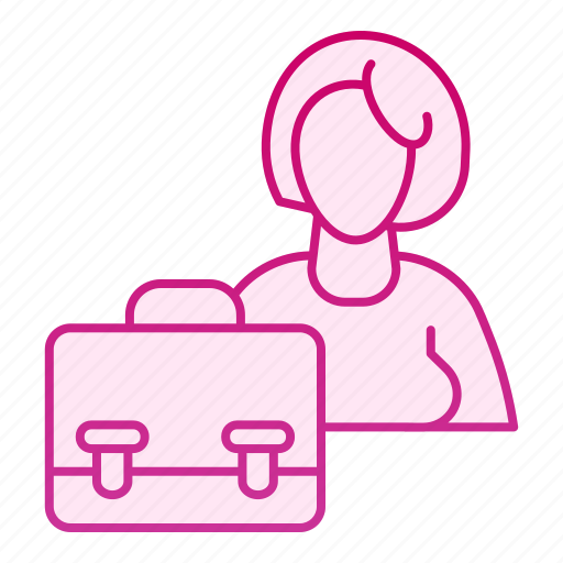 Portfolio, woman, female, briefcase, office, business, work icon - Download on Iconfinder