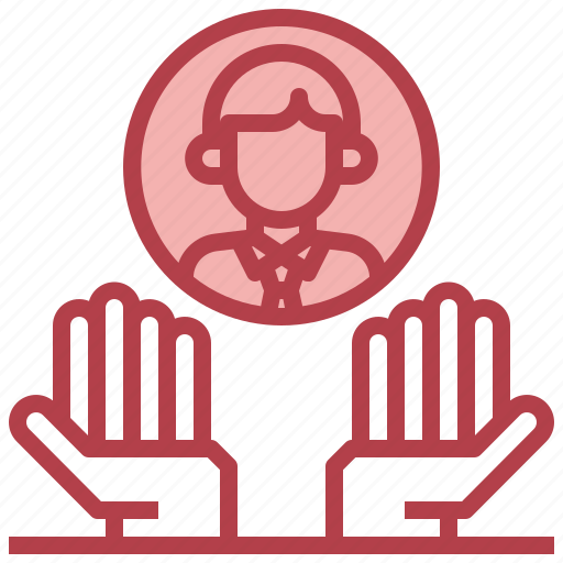 Leader, human, resources, hands, take, care, jobs icon - Download on Iconfinder
