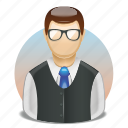 director, employee, head, male, shirt, tie, user