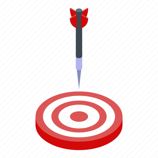 Business, cartoon, darts, into, isometric, sport, target icon - Download on Iconfinder