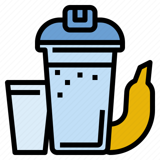 Banana, bodybuilder, milk, protein, shake, whey icon - Download on Iconfinder