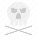 skull, crossbones, danger, poison, warning