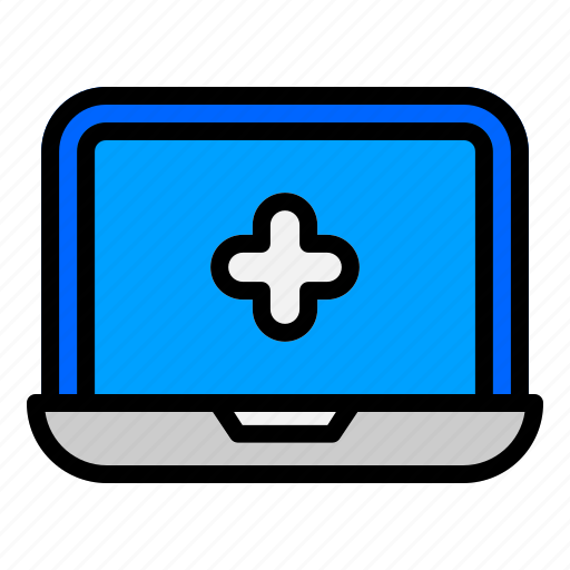 Laptop, medical, computer, hospital, online icon - Download on Iconfinder