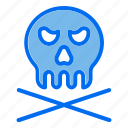 skull, crossbones, danger, poison, warning