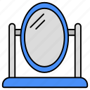 pedestal mirror, looking glass, reflector, folding mirror, hand mirror