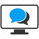 chat, communication, connection, display, monitor, social, talk
