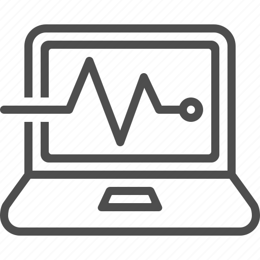 Pulse, heartbeat, ecg, healthcare, electrocardiogram, computer, laptop icon - Download on Iconfinder