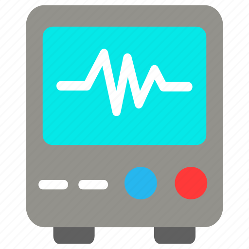 Ecg machine, heart, pulse, medical, technology, heartbeat, device icon - Download on Iconfinder