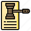 gavel, law, document, hammer, paper 