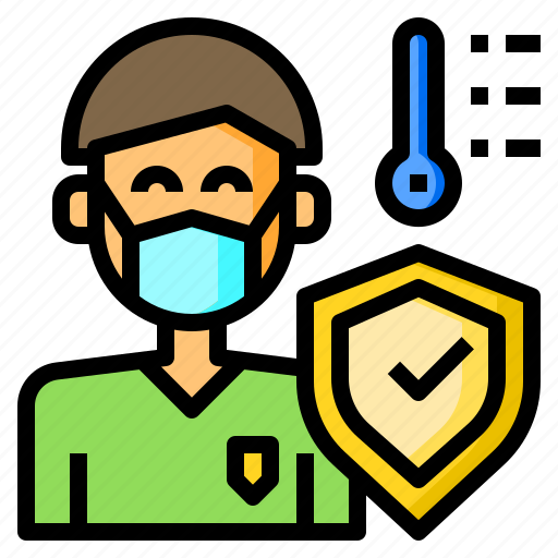 Thermometer, protection, health, insurance, man icon - Download on Iconfinder