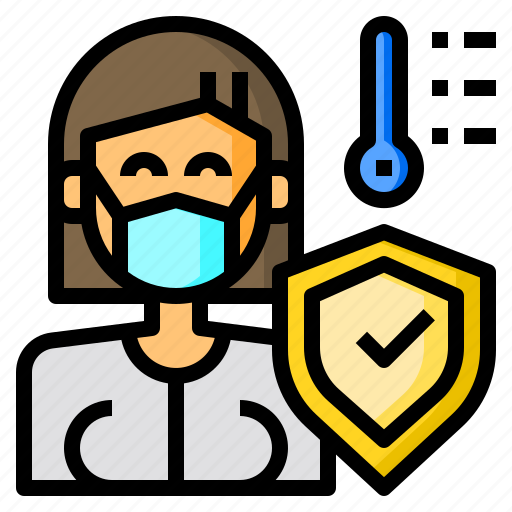 Protection, health, insurance, woman, thermometer icon - Download on Iconfinder