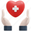 health, insurance, life, heart, hands, healthcare, caregiver, 3d 