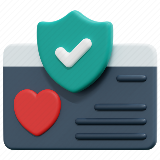 Member, card, health, insurance, medical, heart, shield icon - Download on Iconfinder