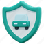 safe, insurance, shield, car, vehicle, security, coverage, 3d 