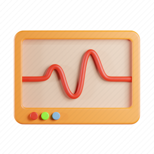 Ecg, monitor, electrocardiogram, electrocardiography, graph, screen, heartbeat 3D illustration - Download on Iconfinder