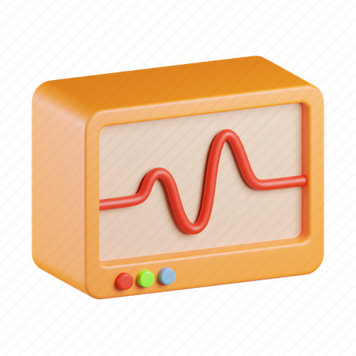 Ecg, monitor, graph, screen, heartbeat, electrocardiography, electrocardiogram 3D illustration - Download on Iconfinder