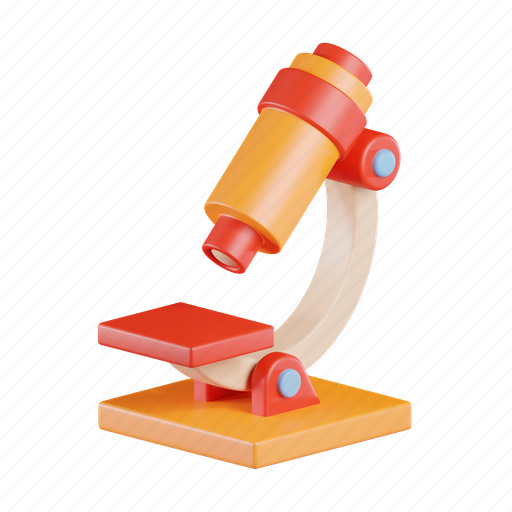 Microscope, tool, lab, magnifier, research, science, school 3D illustration - Download on Iconfinder