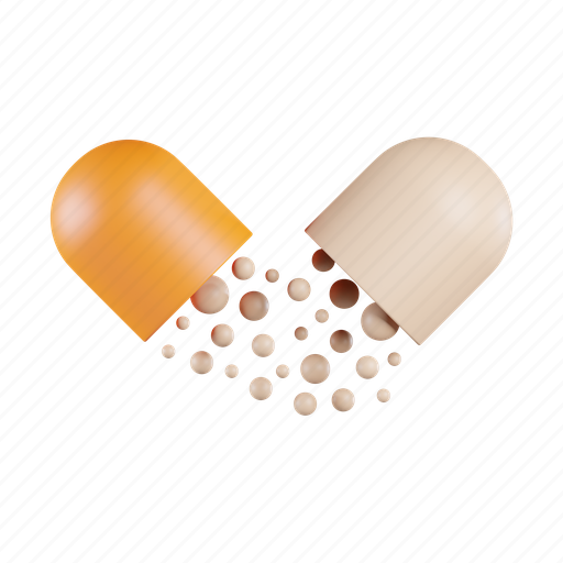 Pill, open, pharmacy, drug, medical, medicine, powder 3D illustration - Download on Iconfinder