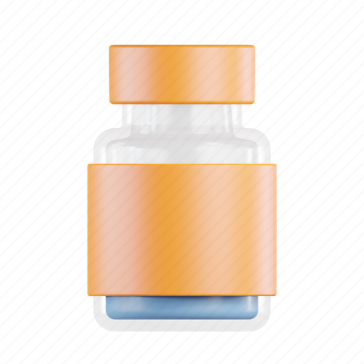Vaccine, bottle, vial, phial, container, medicine 3D illustration - Download on Iconfinder