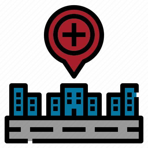 Building, hospital, location, map, pin icon - Download on Iconfinder