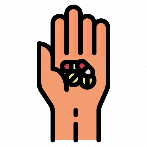Hand, medicine, pharmacy, pills, tablets icon - Download on Iconfinder