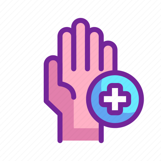 Hand, healthcare, plus, protection icon - Download on Iconfinder