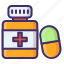 capsules, medication, medicine, pharmaceutical, pills jar, remedy 