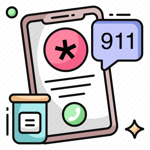 Mobile 911 call, medical call, telecommunication, landline, telephone icon - Download on Iconfinder