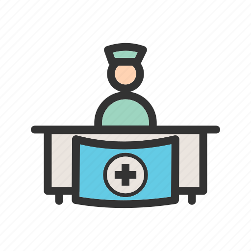 Hospital, medical, office, reception, receptionist, room, waiting icon - Download on Iconfinder