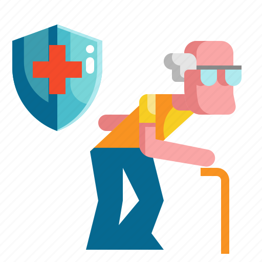 Coverage, elderly, insurance, man, old, security icon - Download on Iconfinder