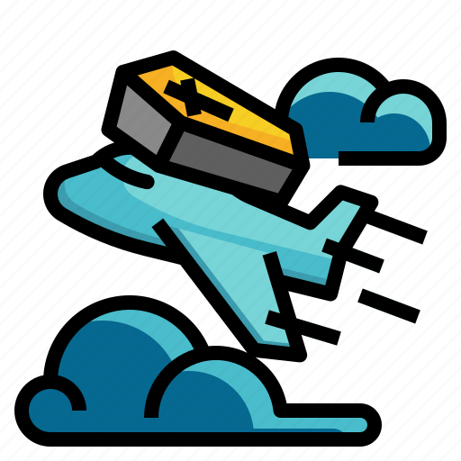 Airplane, coffin, delivery, patient, transportation, wellness icon - Download on Iconfinder