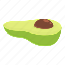 half, avocado, white, tropical
