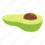 half, avocado, white, tropical 