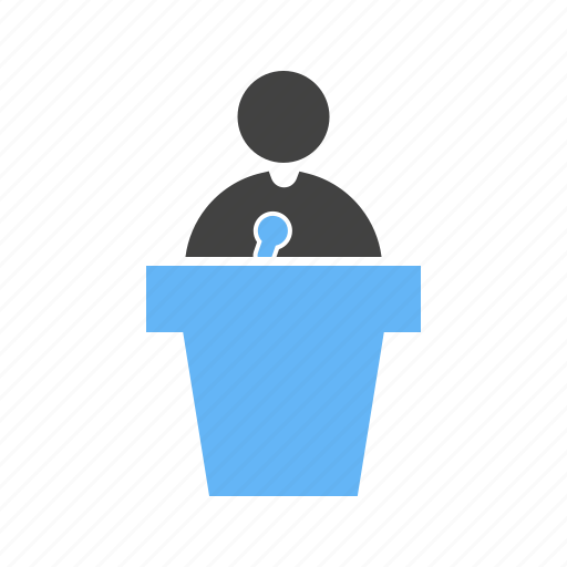 Giving, on, podium, speach, speaking icon - Download on Iconfinder