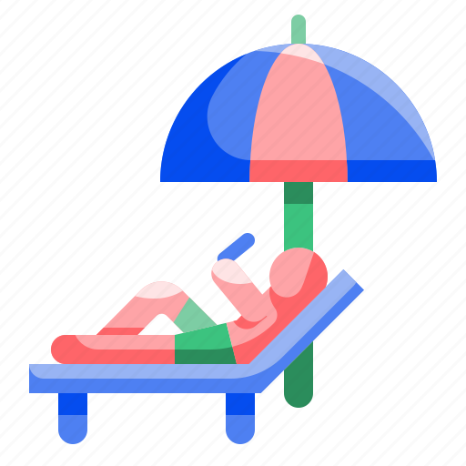 Beach, bed, relax, summer, travel, umbrella, vacation icon - Download on Iconfinder