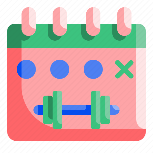Calendar, dumbbell, fitness, gym, healthy, plan, schedule icon - Download on Iconfinder
