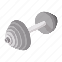 barbell, cartoon, dumbbell, fitness, health, muscle, strength