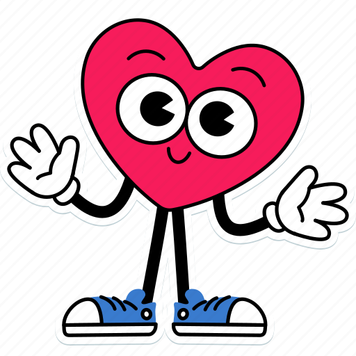 Heart, character, pose, presentation sticker - Download on Iconfinder