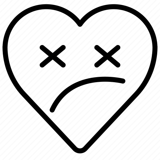 Bored, emoji, emotion, heart, tired icon - Download on Iconfinder