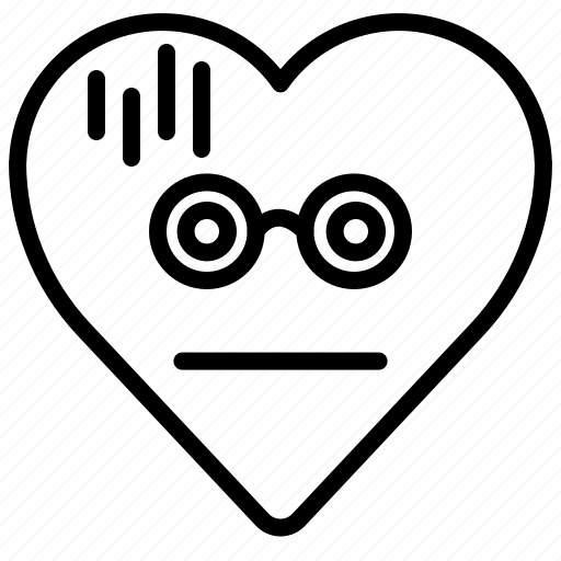 Dazed, dizzy, emoji, emotion, heart, nerd icon - Download on Iconfinder