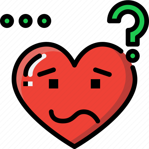 Confused, emoji, emotion, feeling, heart, love, valentine icon - Download on Iconfinder