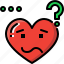 confused, emoji, emotion, feeling, heart, love, valentine 